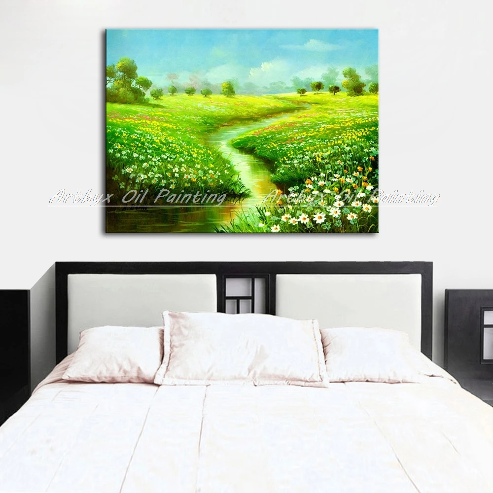 Arthyx большой размер ручная роспись современные цветы пейзаж картина маслом на