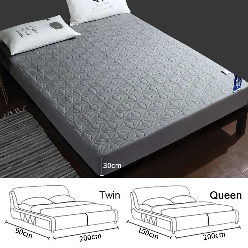 Сплошной цвет стеганый тисненый Водонепроницаемый Матрас протектор