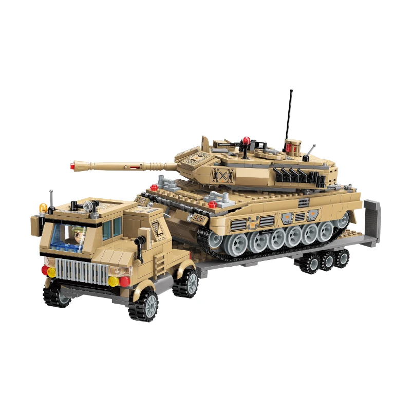 

Enlightenment Brick Toy Boy Children Puzzle Assembly Tank Transport Armored Vehicle Model Send Gift 4-6y 7-12y