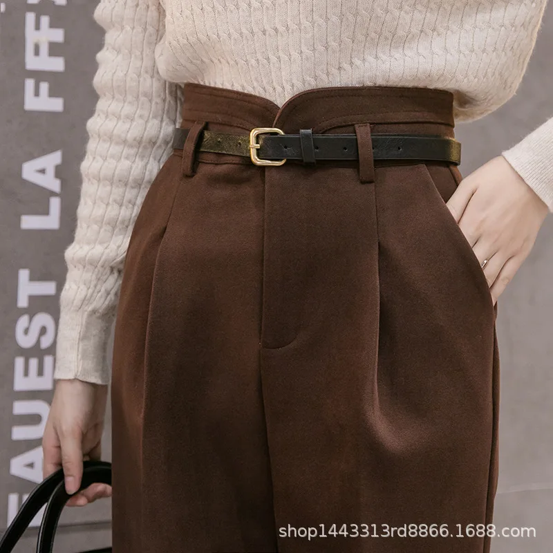 

Plush and thickened tweed pants for women in autumn and winter 2020