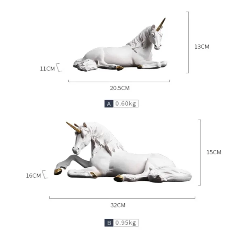 Скандинавский домашний декор единорог лошадь ремесла из смолы украшения для