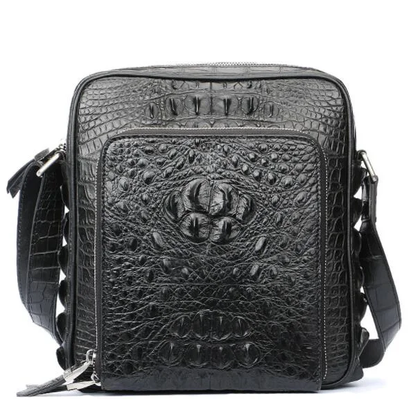 YILUNXI High-end Crocodile Belly Shoulder Bag Genuine leather men elegant cross-body bag Fashion street messenger Black bags |