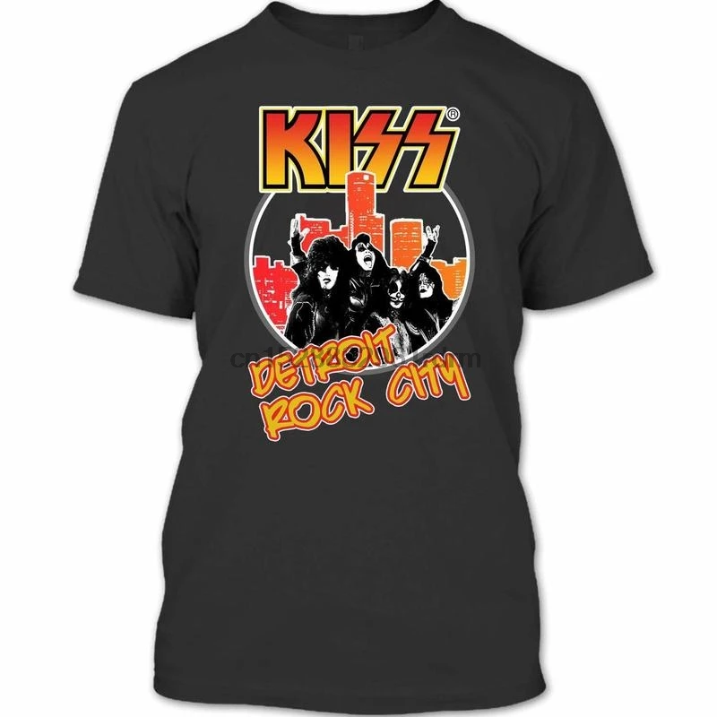 Одежда Kiss Detroit Rock City Music Glam Metal футболка Band футболка|Мужские футболки| |