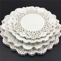 200pcs 4 5115mm white round lace paper doilies doyleysvintage coasters placemat craft wedding christmas table decoration