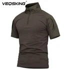 Для мужчин тактические военные Пеший Туризм футболки в камуфляжном армейском стиле для мальчиков, охота альпинистская Футболка Поло, нанесение телесных повреждений, камуфляжный спортивный костюм, футболка с коротким рукавом