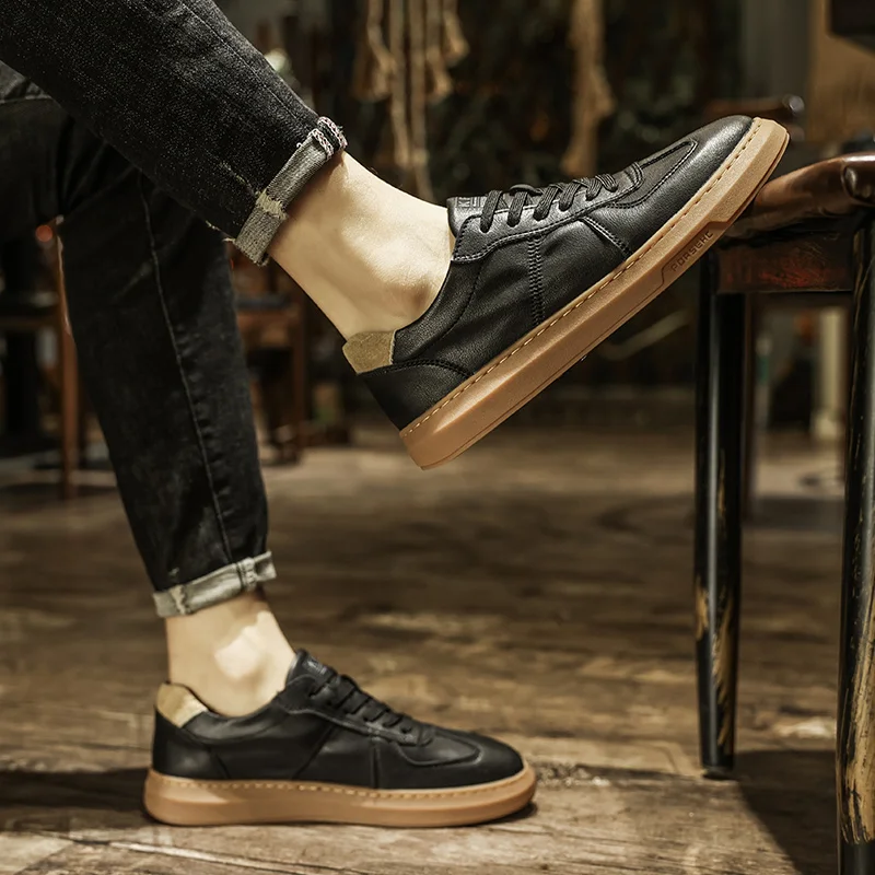 

Мужские дышащие кроссовки, Оригинальная Повседневная легкая прогулочная Удобная Высококачественная резиновая обувь из натуральной кожи, весна/осень