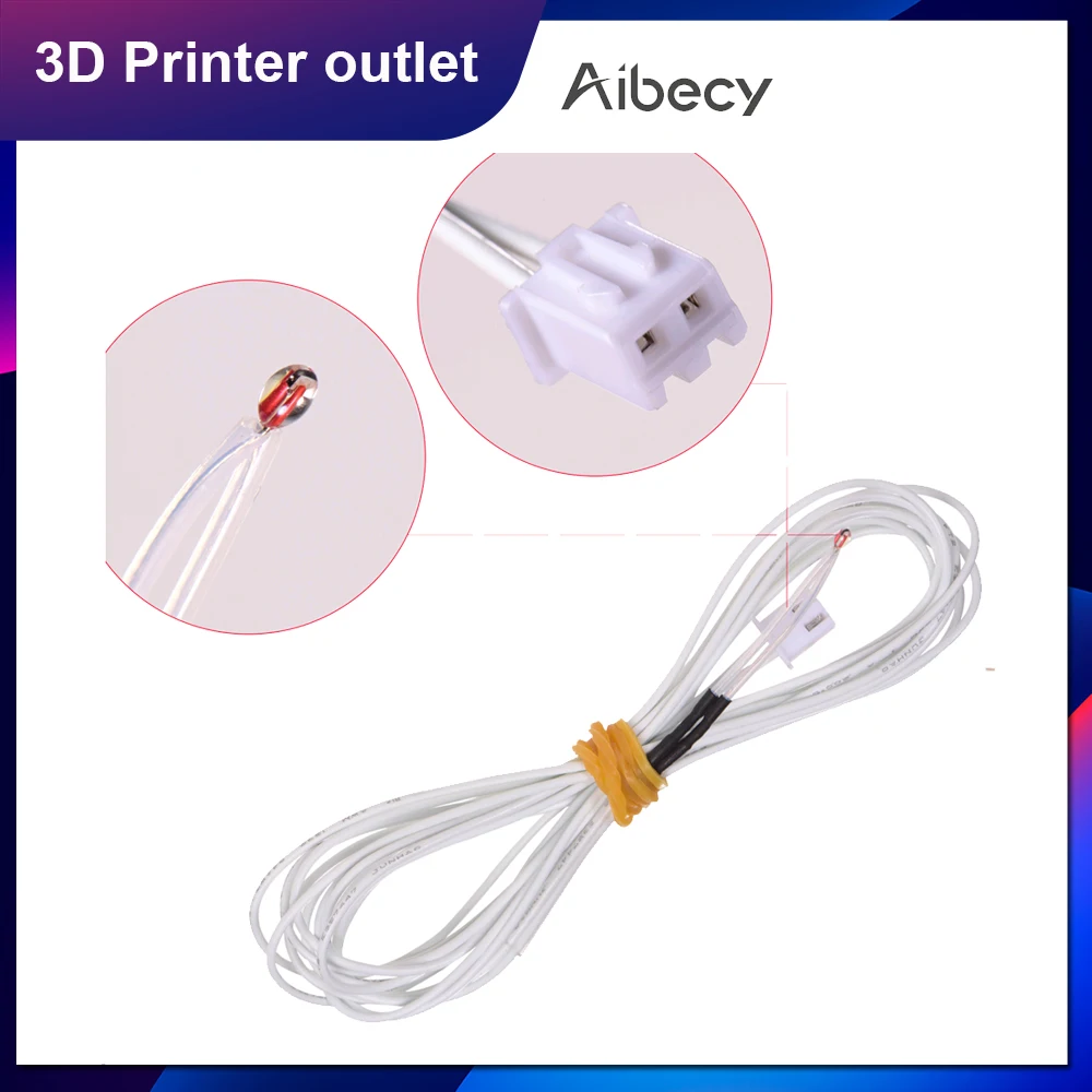 Датчик термистора Aibecy 100K Ohm с кабелем 1 2 метра и гнездовой контактной головкой для