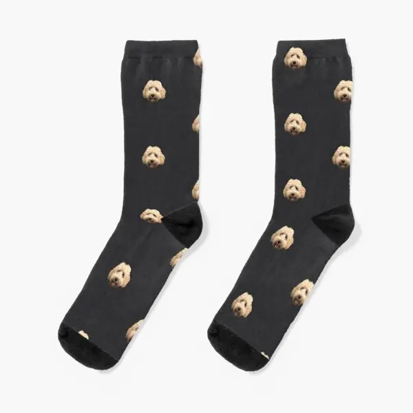 

Rosie The Goldendoodle Grey Crew Socks Black Best Mens Knee High Women Ankle