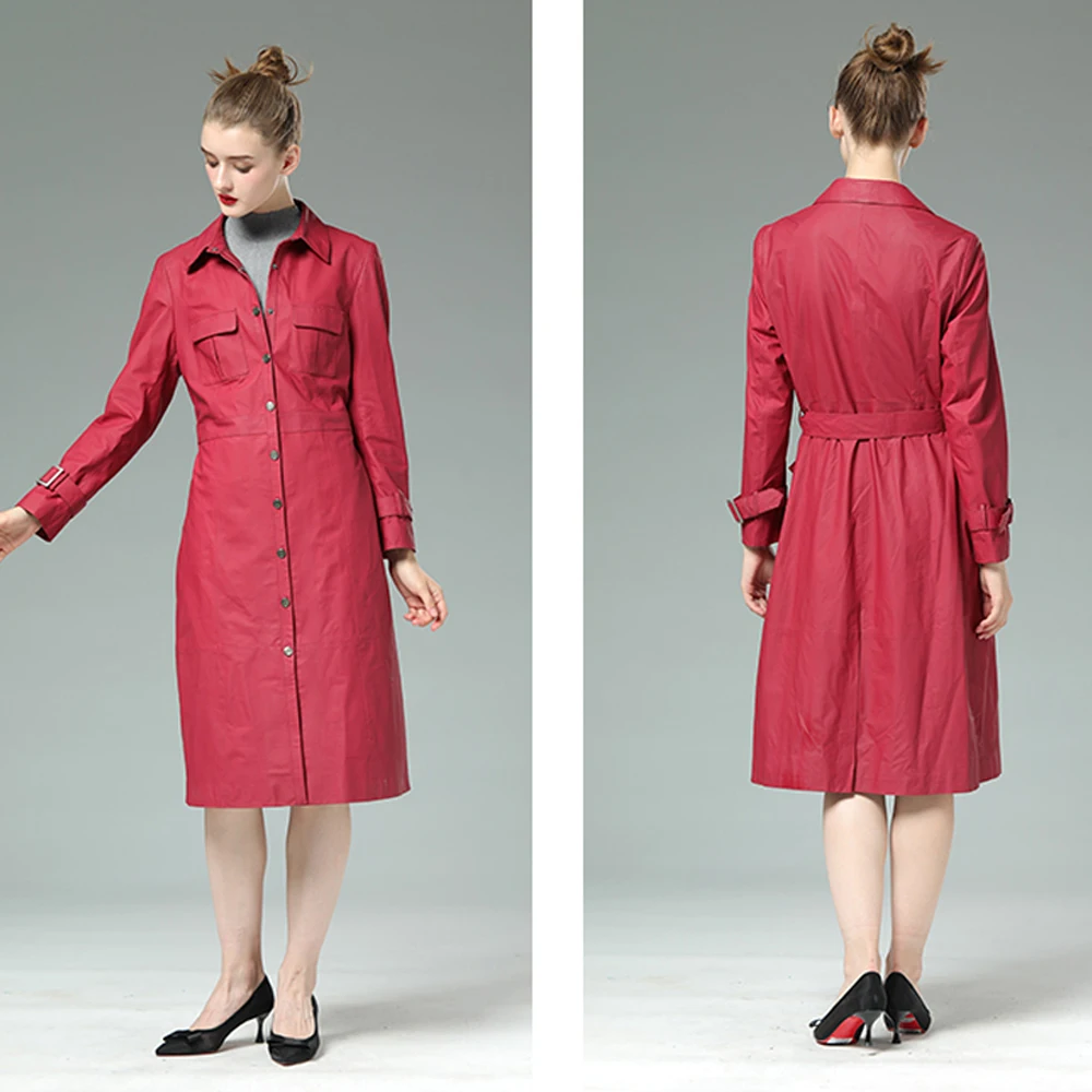 SANI модная женская одежда из овечьей кожи осенняя и весенняя тонкая кожаная