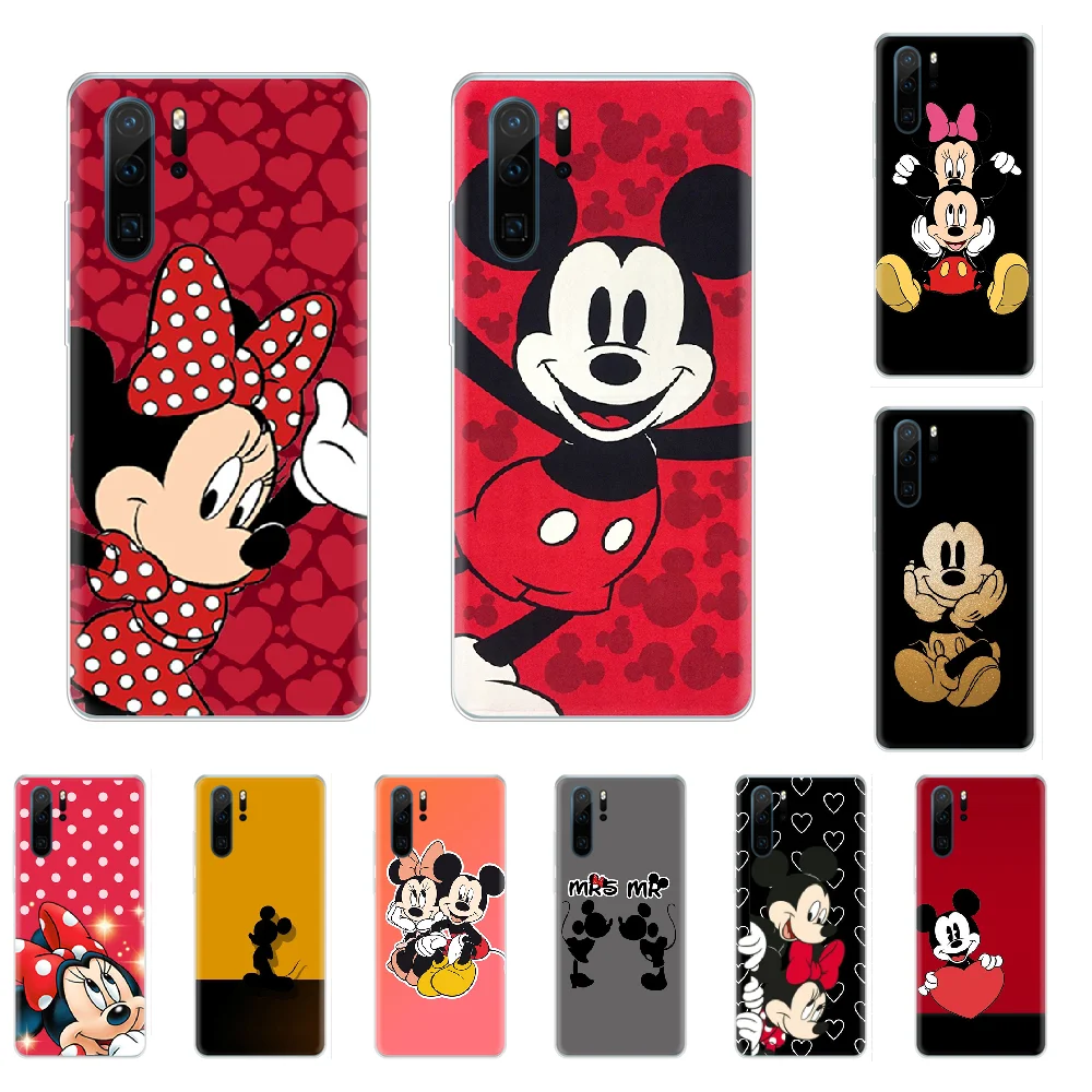 Чехол для телефона с изображением Микки и Минни Маус прекрасное покрытие черный