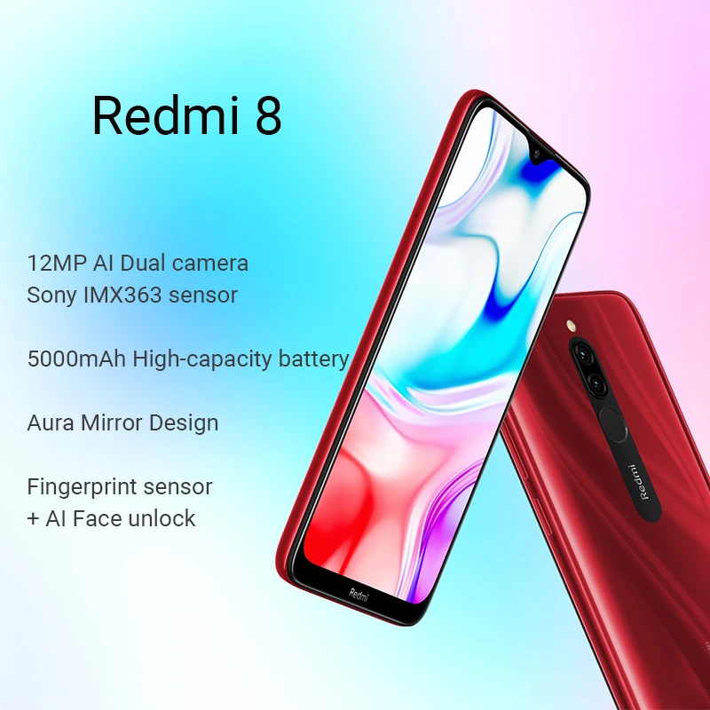 В наличии Мобильный телефон Xiaomi Redmi 8 с глобальной прошивкой 4 ГБ 64 Восьмиядерный