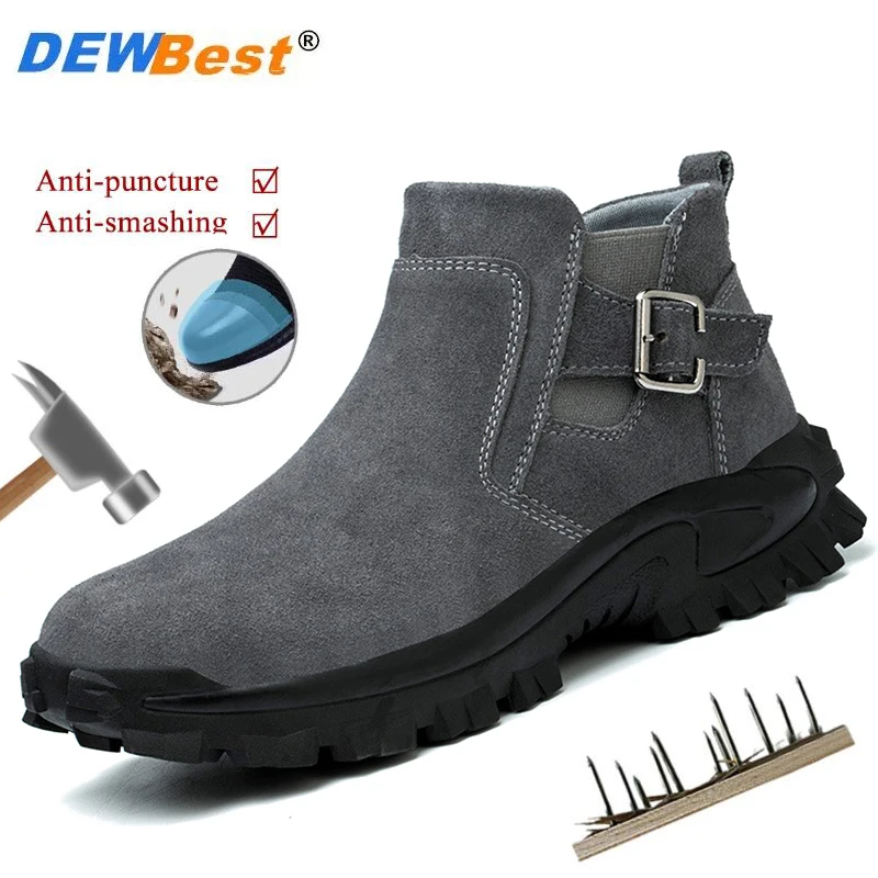 

2022 New Men's Steel Toe Shoes Work Shoes and Safety Boots Indestructible Puncture Resistant Work Sneakers Work Shoes Boots
