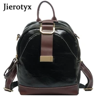 jierotyx 2020 trendy backpack for women chic leather female schoolbags retro bag high quality zipper travel backpack sac dos
