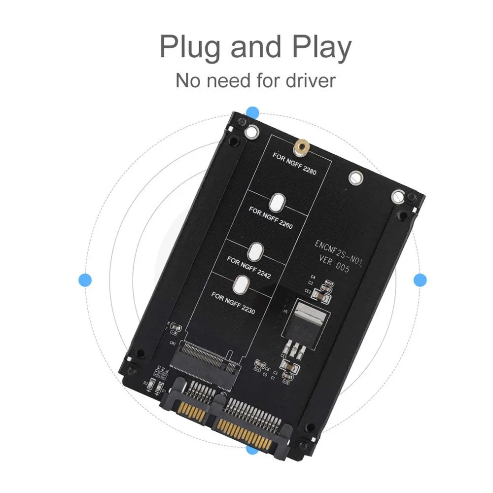 Zeadow M.2 NGFF SSD To 2.5 Inch SATA III Hard Drive Converter Expansion Card For 2280 2260 2242 2230 B-Key | Компьютерные кабели и