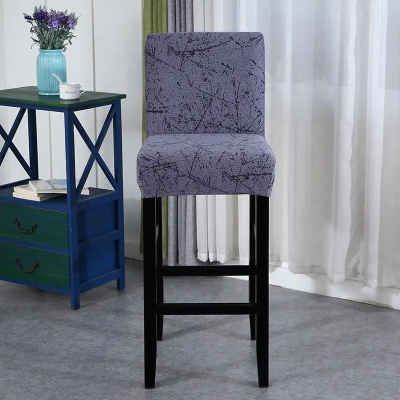 381/2/4/6pieces Elastic Chair Cover for Bar Stool Short Back Dining Room Slipcover Spandex Stretch Case Chairs Banquet | Дом и сад