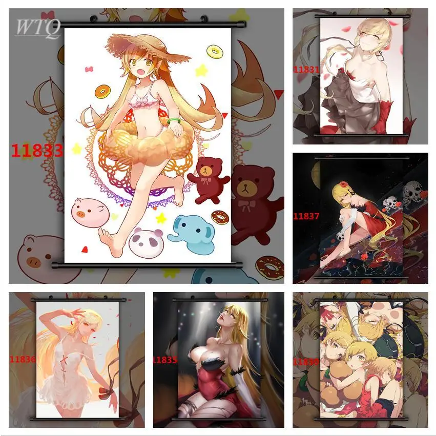 Аниме плакаты Monogatari Oshino Shinobu Манга HD Печать настенный Декор плакат настенное