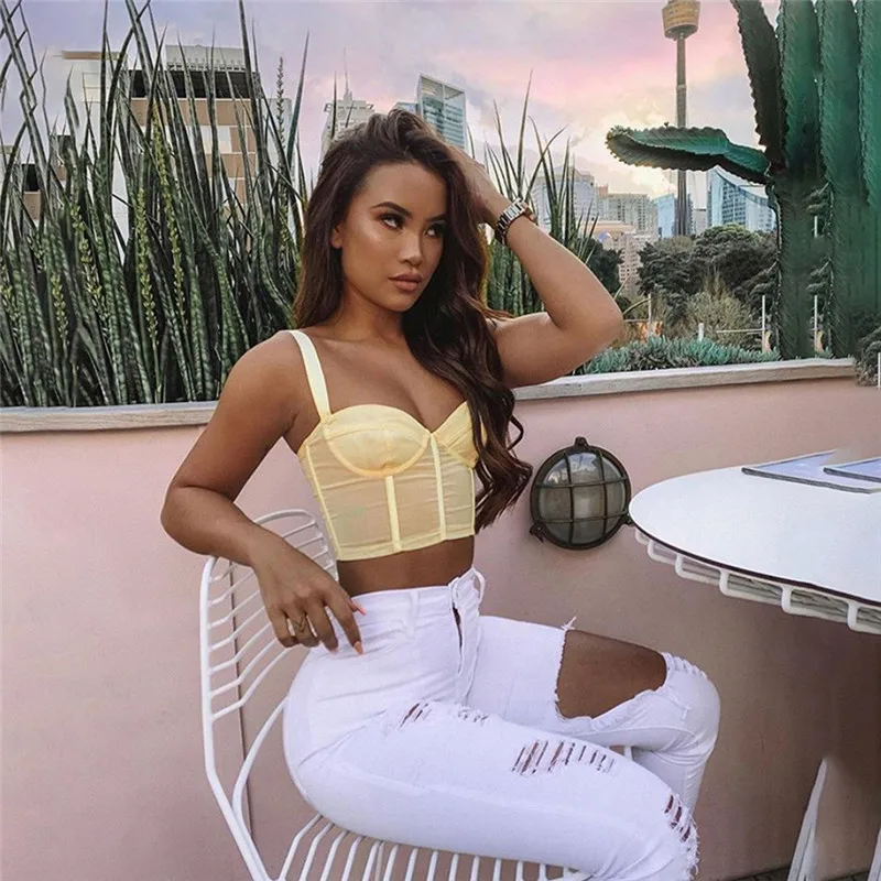 Модные летние майки женские бюстгальтеры бюстье для девушек Бралетт майка без