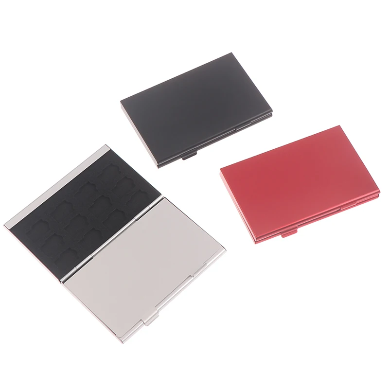 

Aluminum Memory Card Storage Case Box Holders For Micro Memory Card 24TF red color