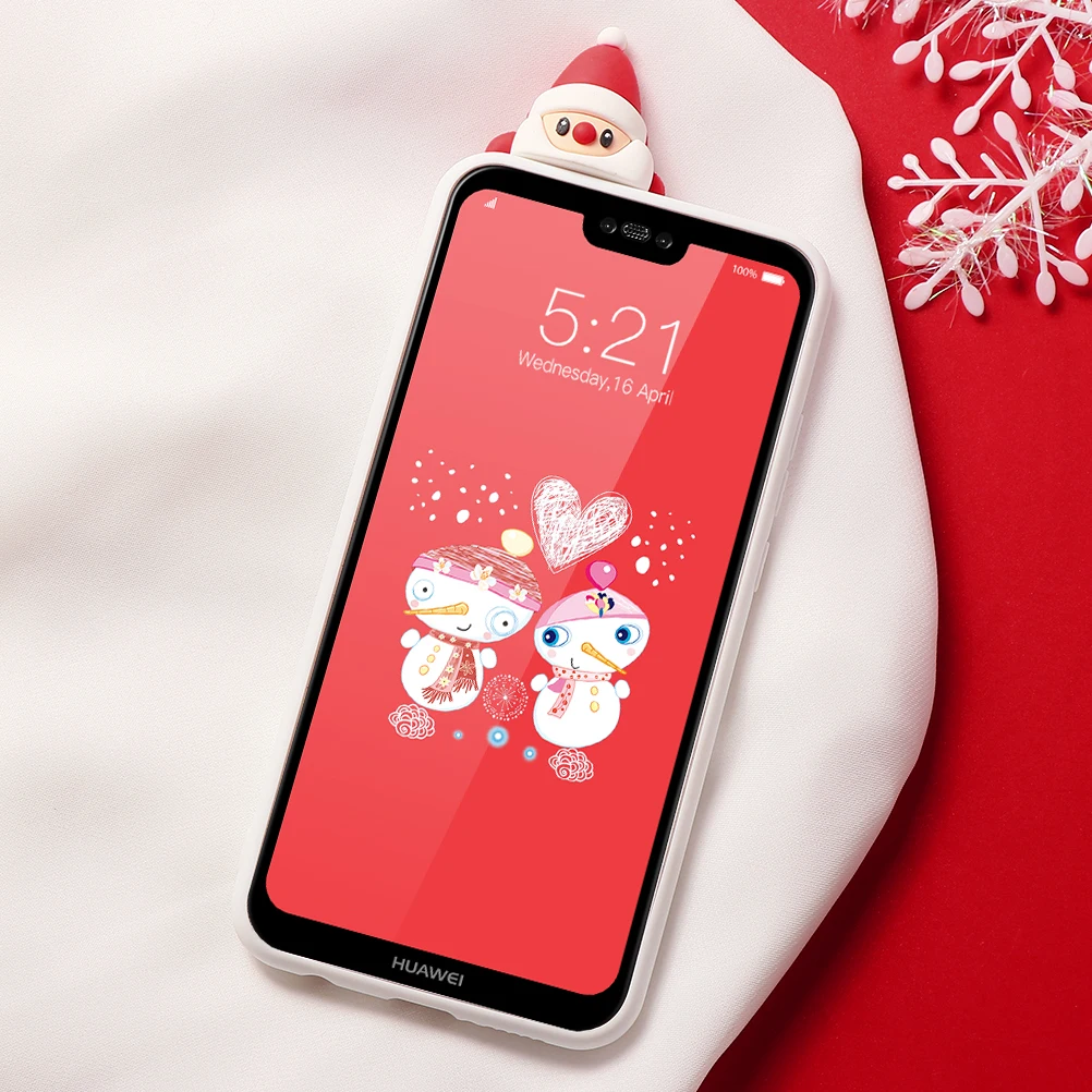 Рождество чехол с принтом "Санта Клаус" для huawei P30 P20 P8 P9 P10 Lite рro P Smart Nova 5 5i 3 3i Pro год Олень чехол для телефона