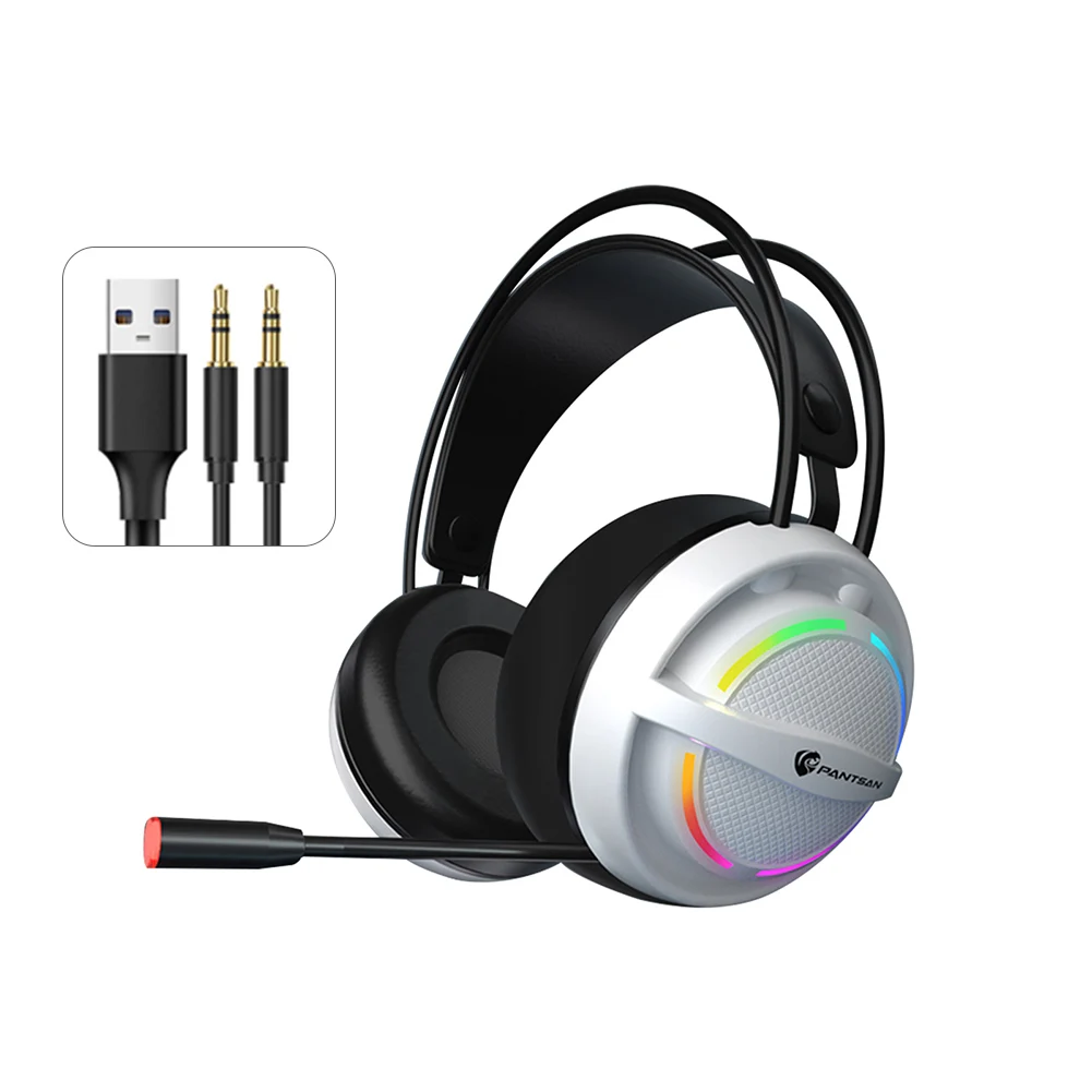 Проводная игровая гарнитура со светодиодной подсветкой и микрофоном 50 мм |