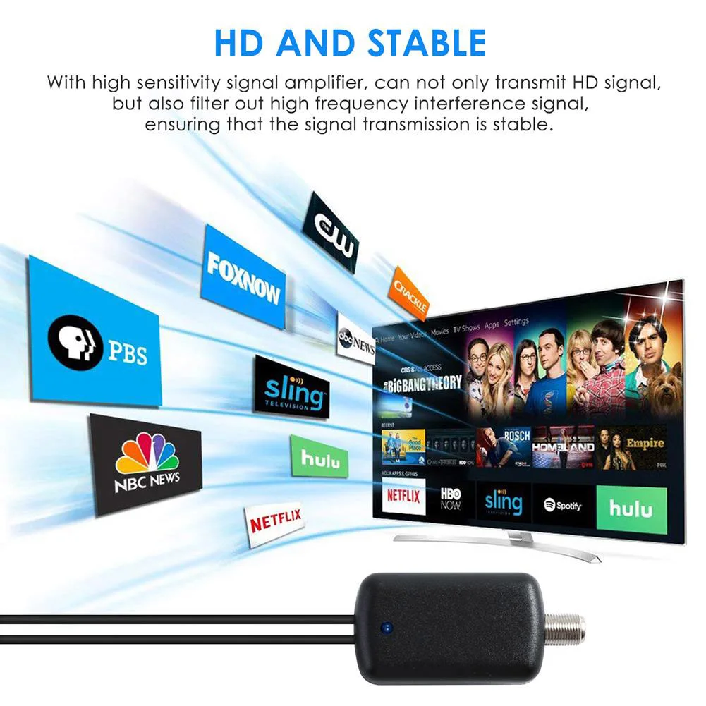 Внутренняя ТВ Антенна Интернет с усилителем сигнала Усилитель DVB-T2 HD HQClear цифровая спутниковая антенна TDT ТВ приемная антенна