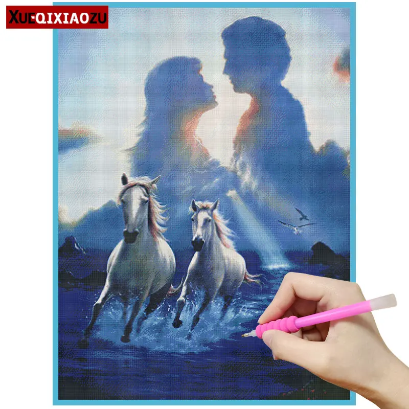 

Full Diamond Diamond Embroidery Paintings Full Square/Round Horse Landscape Embroidery Cross Stitch Kit Mosaic Home Decoration