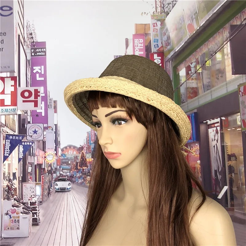 

Fashion sun hat Cute sun hats bow hand made women straw cap beach big brim hat casual glris summer cap AD0340