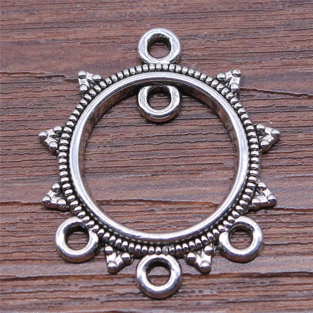 

10pcs Jewelry Findings Handmade Craft Earring Connector Charms Antique Silver Color 22x26mm DIY Jewelry Making