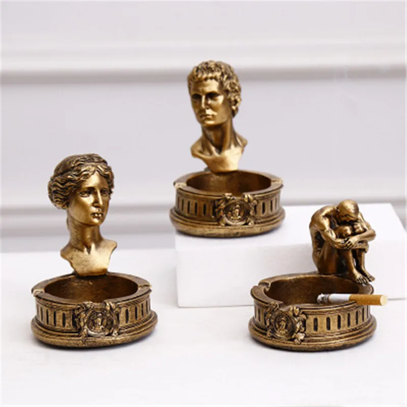 Ретро креативная фигурка Мужская пепельница подставка для табака и сигарет из