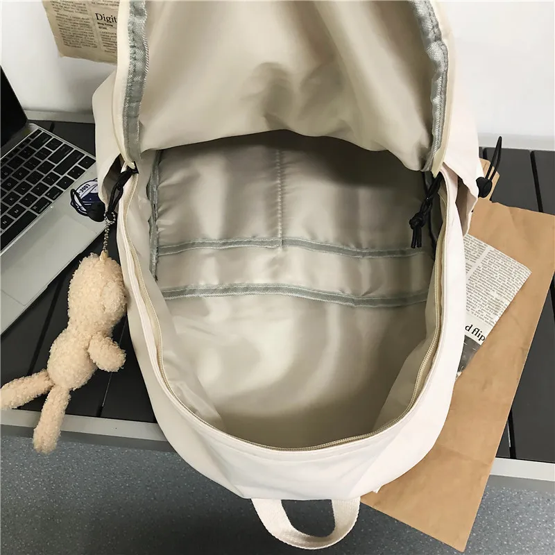 

Waterproof Nylon Backpack High Quality Brand Leisure Or Travel Bag for Women Solid School Bag Large Capacity Black Shoulder Bag