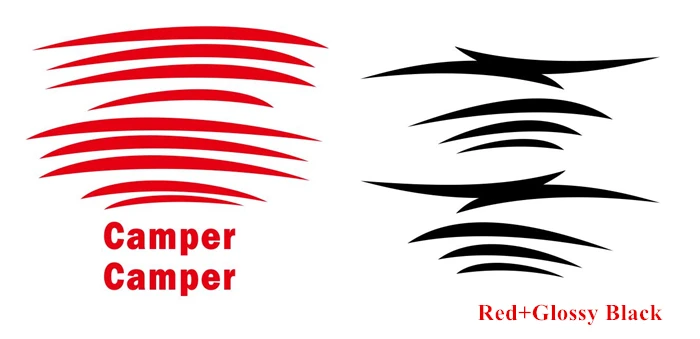 Red-Glossy Black 1 комплект дом на колесах караван путешествий трейлера туристического автофургона полосы Графика виниловый комплект Переводные картинки наклейки для автомобиля Авто кузова декоротивная наклейка для Стикеры - Название цвета: Red-Glossy Black