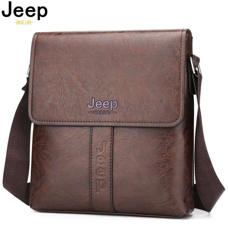 JEEP BULUO Casual Men Shoulder Bag Crossbody Bags High Quality Male PU Leather Handbag Capacity Messenger Tote |