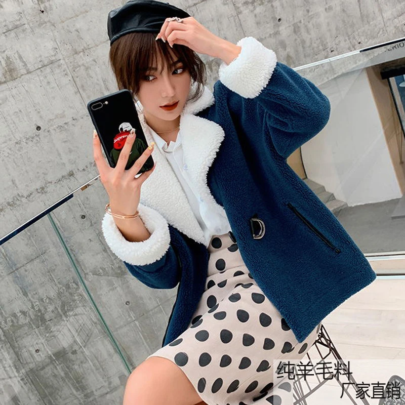

Lamb cashmere autumn and winter 2020 new high-quality granular cashmere coat, sheep shearing coat, women's comfortable fur coat