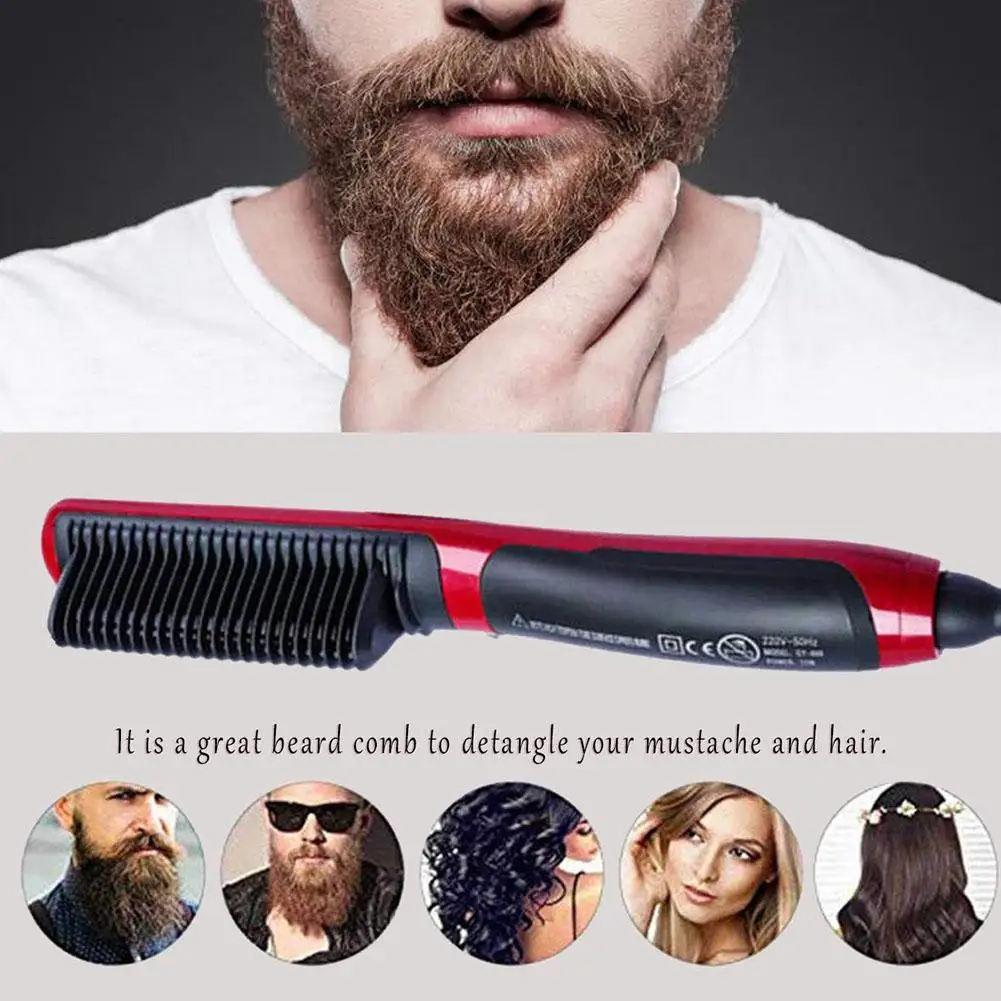 

XY Fancy 220V Hair Straightening Shaping Comb Multifunctional ABS Heating Sheet Quick Hair Styler Electric Beard Straightener