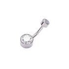 Кольцо для пирсинга пупка из титана, с прозрачными фианитами, ручная полировка, ASTM F136
