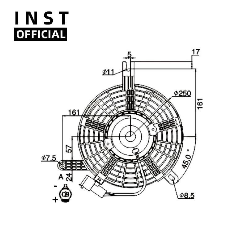 Вентилятор кондиционера AC A/C воздуходувной двигатель для внешнего размера 125 мм 12
