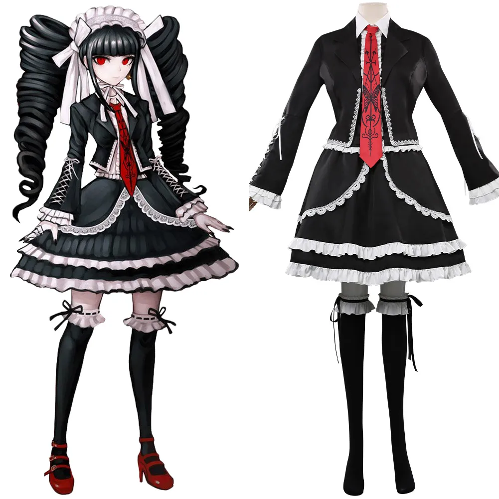 

Anime Danganronpa Celestia Ludenberg Cosplay Costume Lolita Uniform Dress Outfits Halloween Carnival Costumes