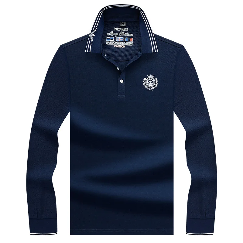 2019 Новое поступление высокое качество 3D вышивка поло рубашка для мужчин 100%