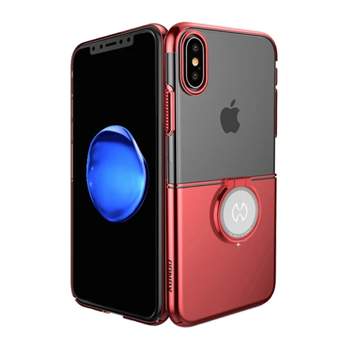 Для iPhone XS Max 6,5 чехол для телефона Xundd кольцо Пряжка держатель Жесткий PC полный защитный чехол для iPhone X/XS 5,8 XR 6,1 чехол Capa - Цвет: red