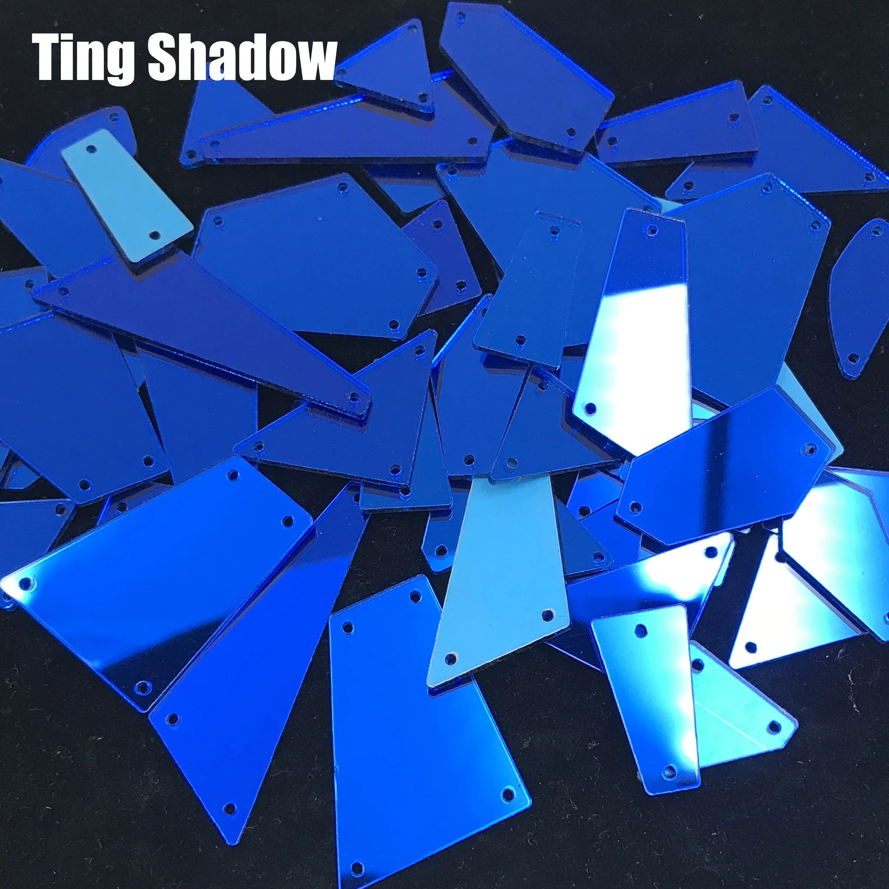 Смешанный размер 50 шт розовый желтый синий акриловое зеркало пришитое Стразы