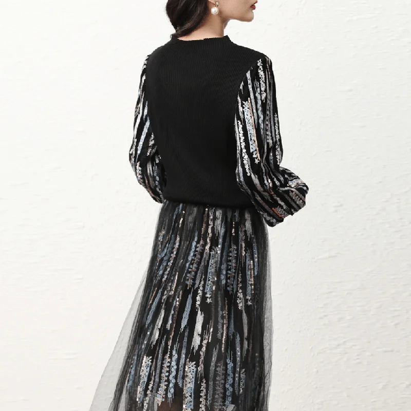 Женский модный костюм из двух предметов модельный дизайнерский Вязаный топ с