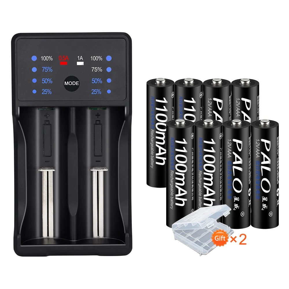 Многофункциональное зарядное устройство PALO со светодиодный ным дисплеем 18650 для