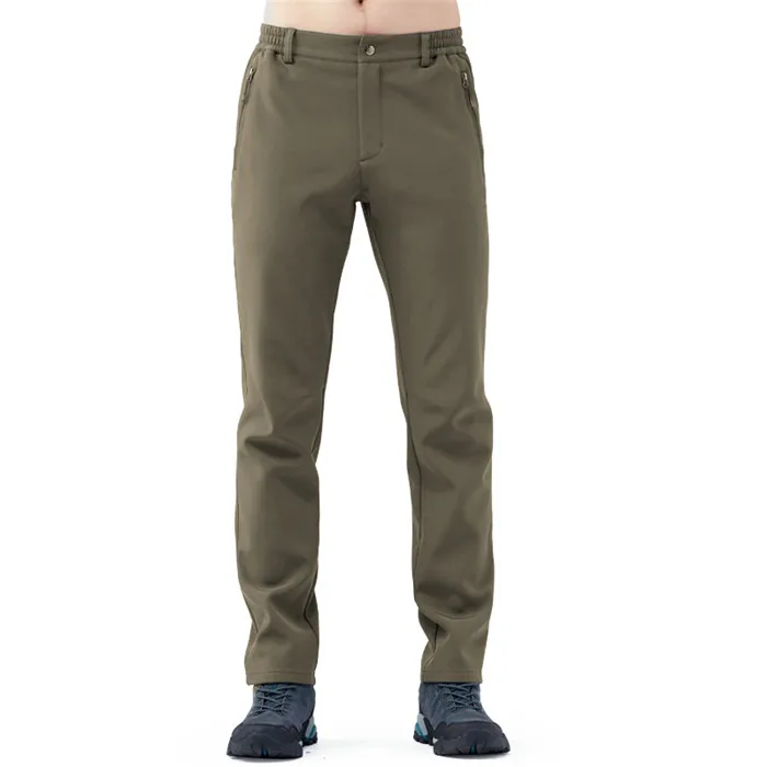 Men Khaki TECTOP зимние мужские Wo мужские s толстые походные флисовые брюки для спорта на открытом воздухе кемпинга термальные ветрозащитные внутри флисовые сплошные брюки VA668 - Цвет: Men Khaki