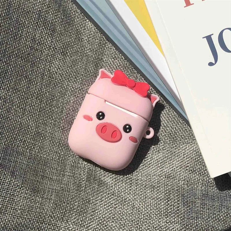 china pig Милый мультяшный беспроводной Чехол для наушников для Apple AirPods 2 Силиконовый чехол для зарядки наушников Защитный чехол для AirPods - Цвет: china pig