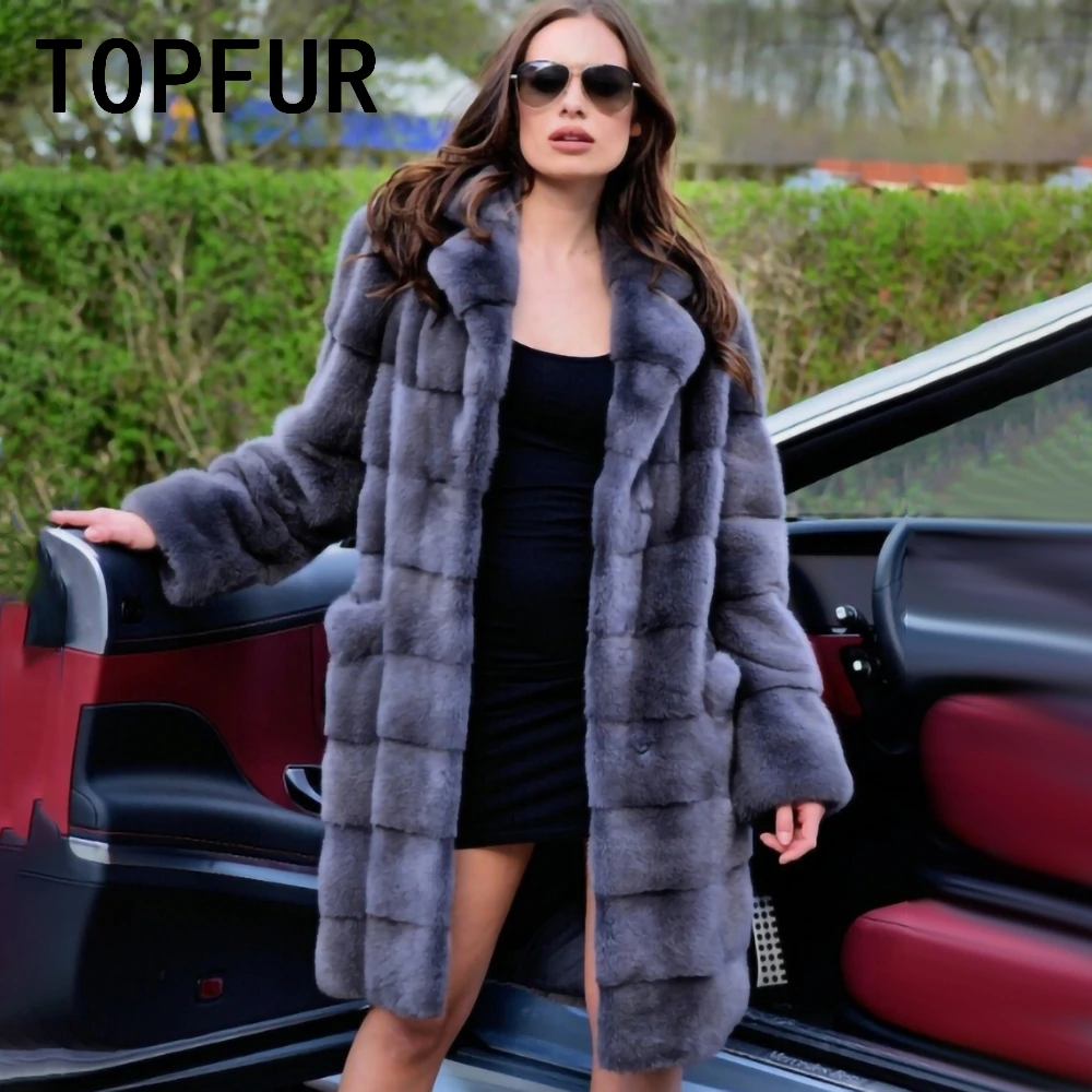 Genuine Female Dark Grey Mink Coat Real Fur Lapel Loose Luxury Winter Outertwear Natural Strip Sewed Mink Fur Jackets Women