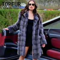 topfur female winter import dark grey natural mink fur coat luxurious real fur coat woman high quality customized basic jacket