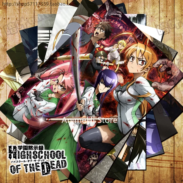

10 pcs/set Anime HIGHSCHOOL OF THE DEAD posters Miyamoto Rei Busujima Saeko wall pictures for Colletion A3 42x29CM Stickers