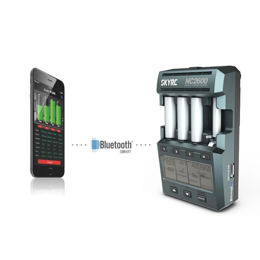 SKYRC NC2600 зарядное устройство для AA AAA СОП анализатор с Bluetooth аккумуляторная батарея