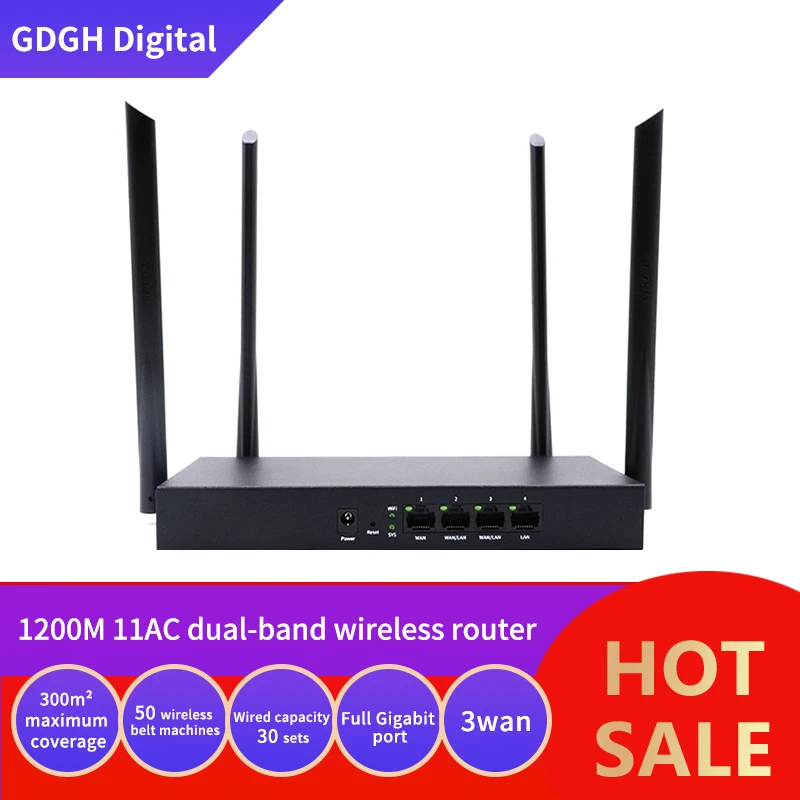Беспроводной Wi Fi роутер GLVISION GLW18E AC1200M с антенной высоким коэффициентом усиления 2
