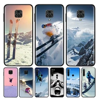 skiing snow snowboard skis silicone cover for xiaomi redmi note 9 9a 9c 9s pro max 8t 8 7 6 5 pro 5a 4x 4 prime phone case